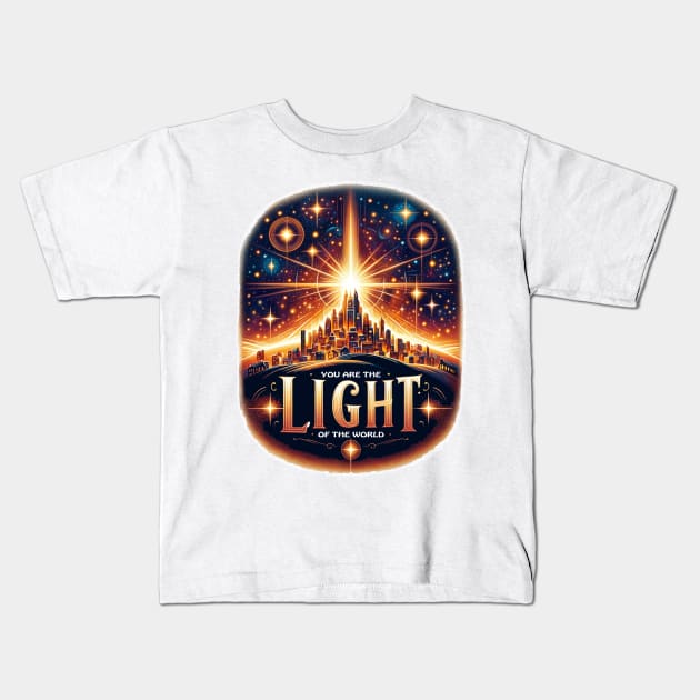 You Are the Light of the World - Matthew 5:14 Kids T-Shirt by Reformed Fire